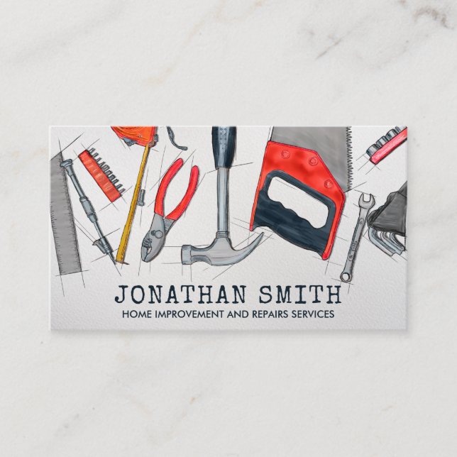 Home improvement and repair handyman services business card