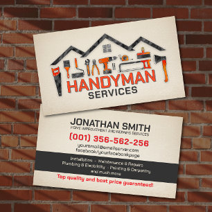 Home improvement and repair handyman services business card