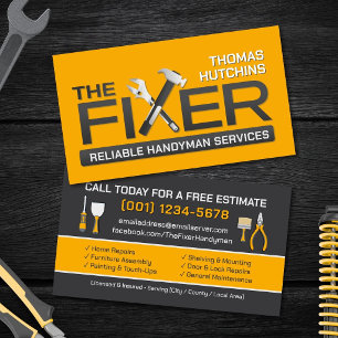 Home improvement and repair handyman services business card