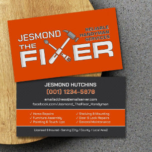 Home improvement and repair handyman services business card