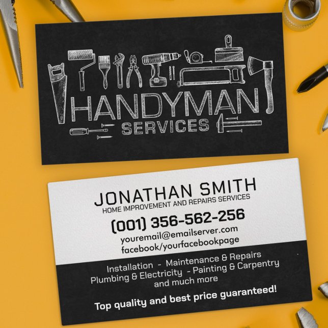 Home improvement and repair handyman services business card (Creator Uploaded)