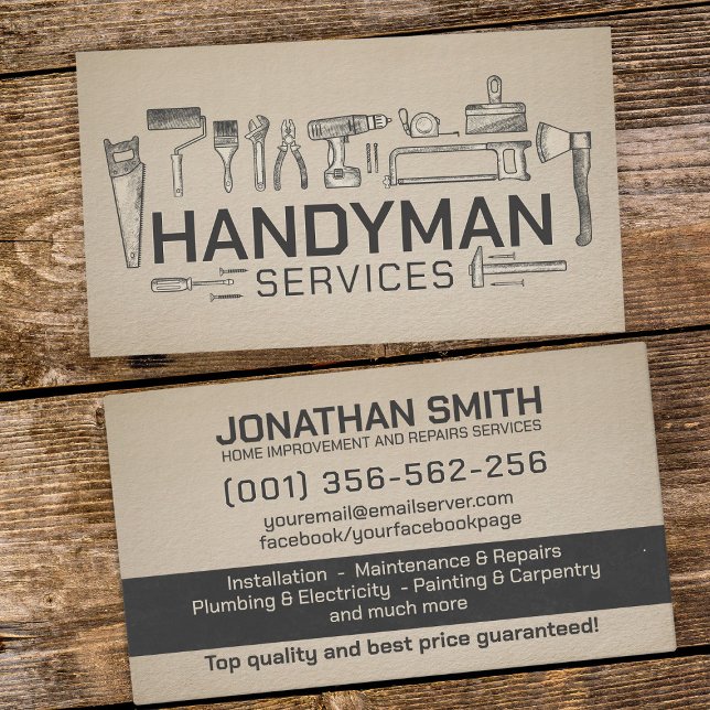 Home improvement and repair handyman services business card (Creator Uploaded)