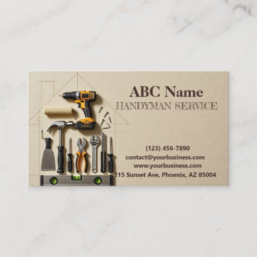 Home improvement and repair handyman services business card