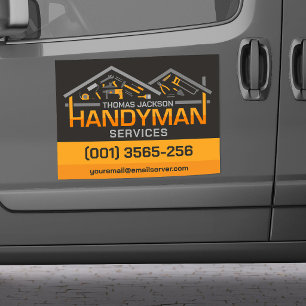 Home improvement and repair handyman services car magnet