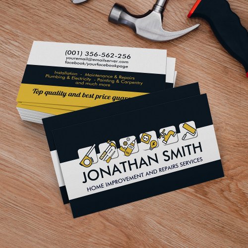 Home improvement and repair services  business car business card