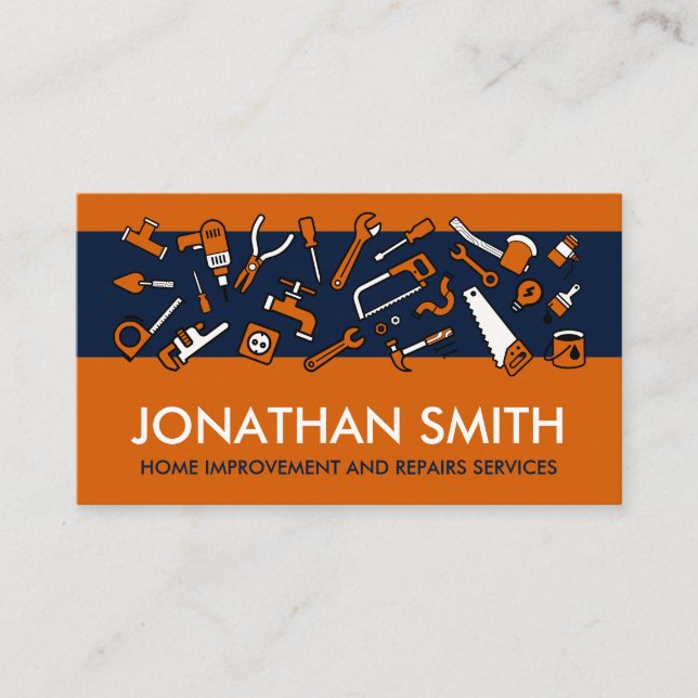 Home improvement and repair services business card (Front)