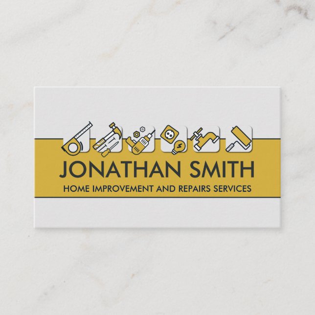 Home improvement and repair services business card (Front)