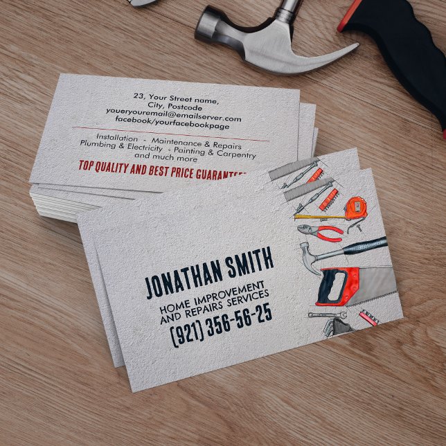 Home improvement and repairs services business card (Creator Uploaded)