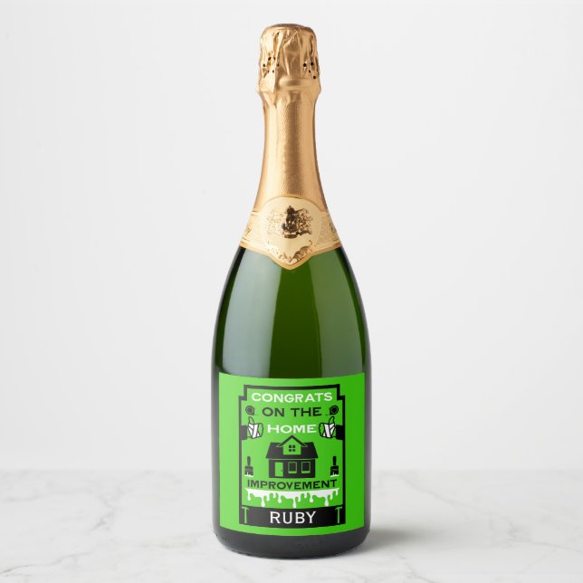 Home Improvement Congratulation Sparkling Wine Label (Front)