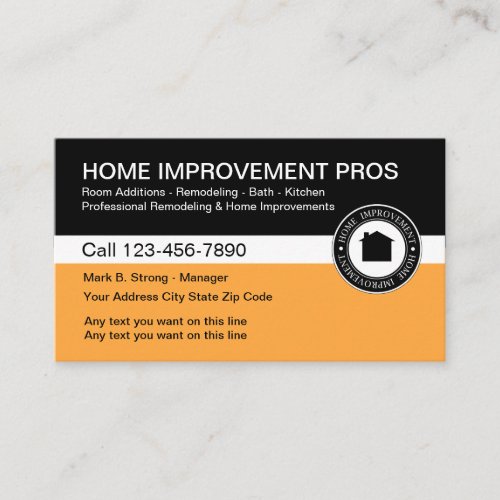 Home Improvement Construction Business Card