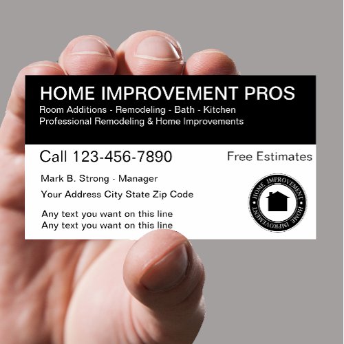Home Improvement Construction Business Card