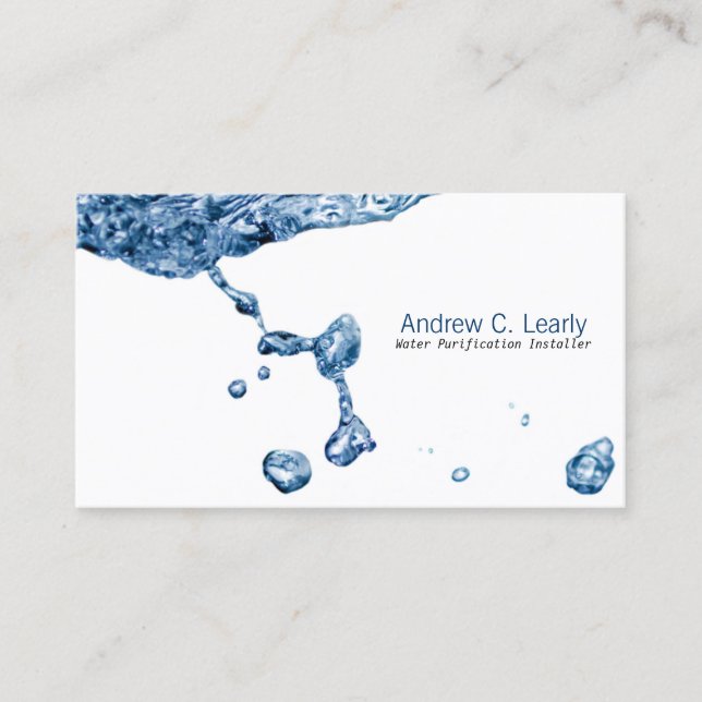 Home Improvement Environment Clear Water Droplet Business Card (Front)