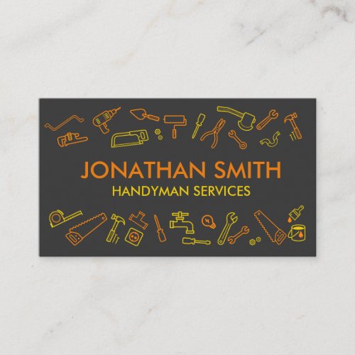 Home improvement icons _ Handyman services Business Card