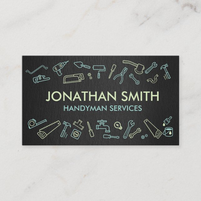Home improvement icons - Handyman services Business Card (Front)