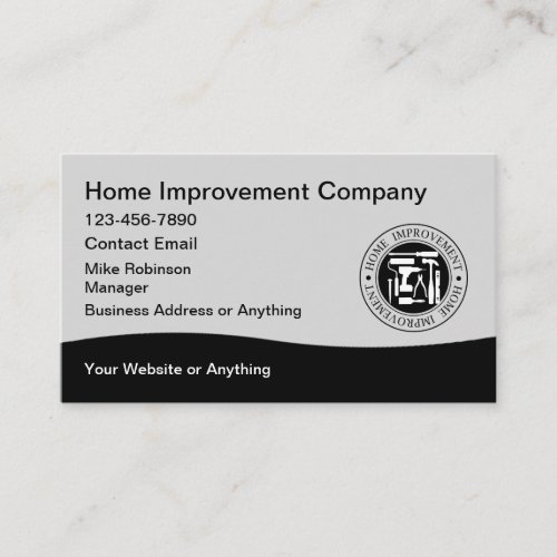 Home Improvement Modern Construction Business Card