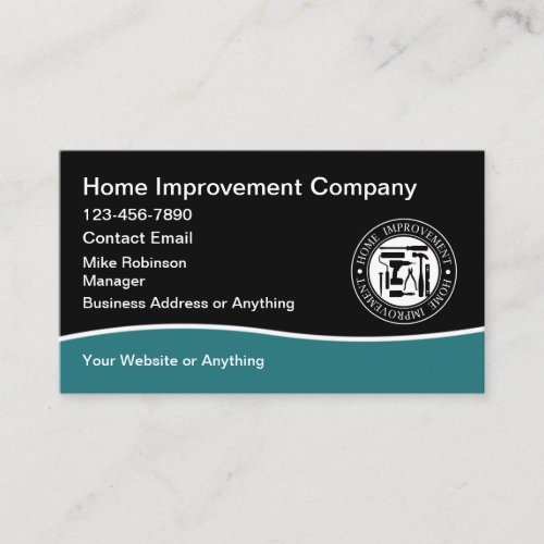 Home Improvement Modern Construction Business Card