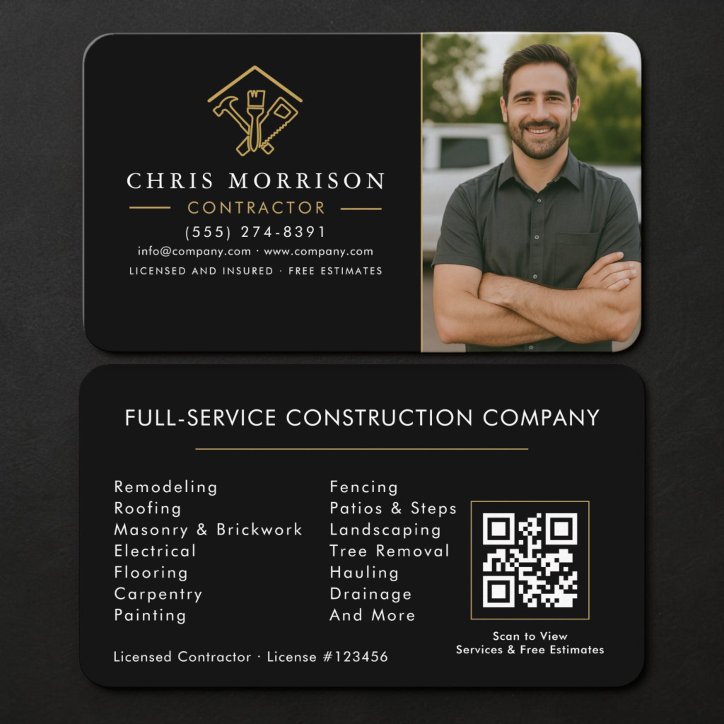 Home Improvement Photo QR Code Business Card