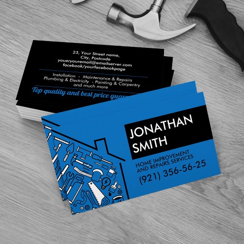 Home improvements repairs Handyman Services Business Card