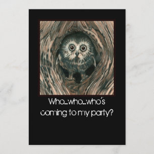"Home In a Hole" Owl Invitations