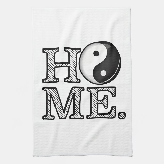 Home in Harmony Yin Yang Symbol Towel (Vertical)