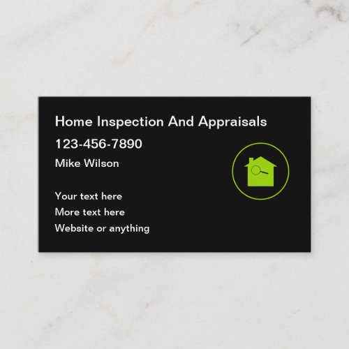 Home Inspection And Appraisal Business Card