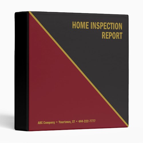 Home Inspection binder black and red professional