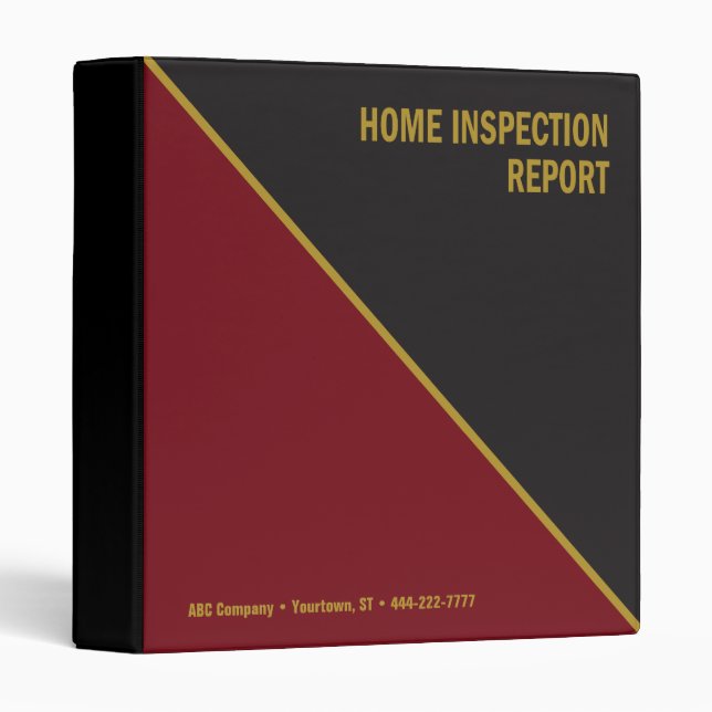 Home Inspection binder black and red professional (Front/Spine)