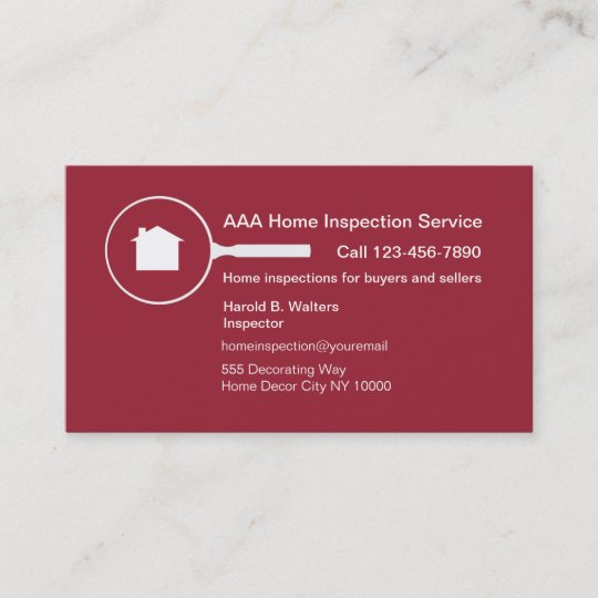 Home Inspection Business Card Zazzle Home Inspection Business Card Zazzle
