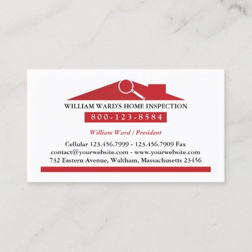 Customizable Home Inspection Business Card