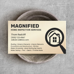 Home Inspection Gold Black  Business Card