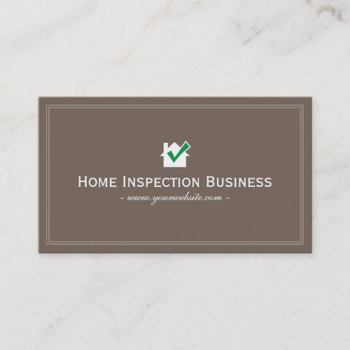 Home Inspection Green House Professional Plain Business Card