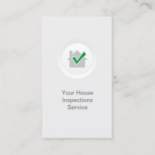 Home Inspection House Safety Elegant White Business Card