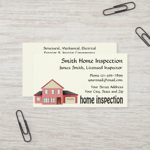 Customizable Home Inspection Inspector Business Card
