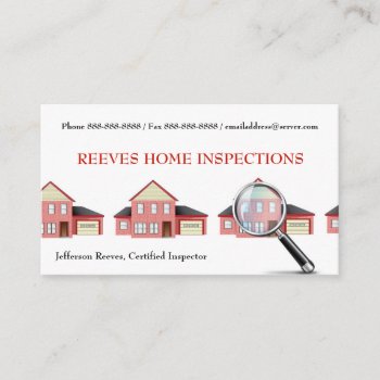 Home Inspection Inspector Business Card by BusinessCardsCards at Zazzle