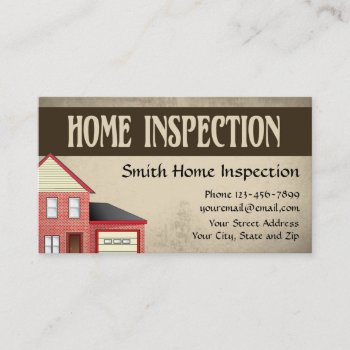 Home Inspection Inspector Business Card by Business_Creations at Zazzle