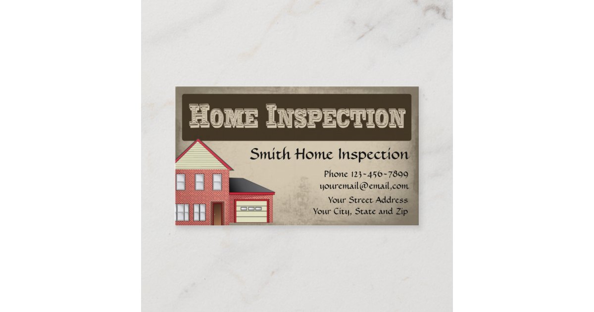 Home Inspection Inspector Business Card