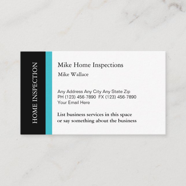 Home Inspection Services Business Card (Front)