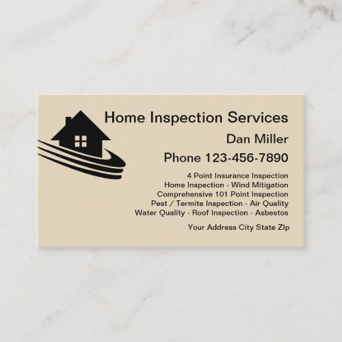 Home Inspection Services Business Card Template