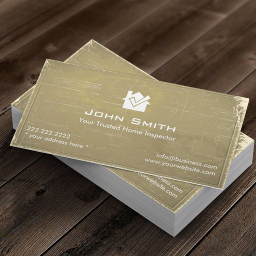 Customizable Retro Old Paper Home Inspection Business Card