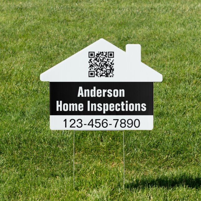 Home Inspections Inspector Business House QR Code Sign (Insitu)