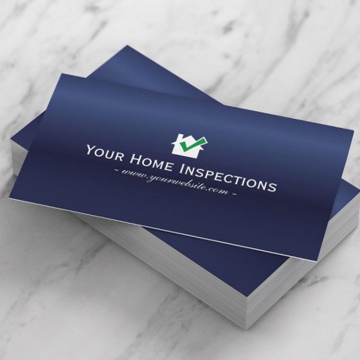 Customizable Home Inspections Real Estate Royal Blue Business Card