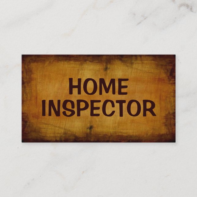 Home Inspector Antique Business Card (Front)