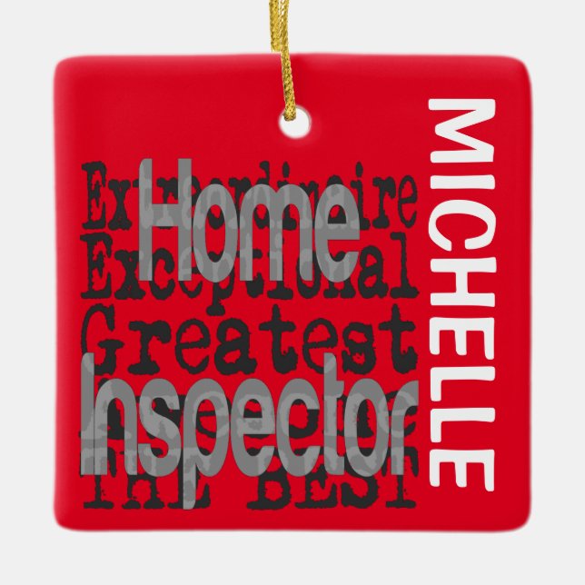 Home Inspector Extraordinaire CUSTOM Ceramic Ornament (Front)