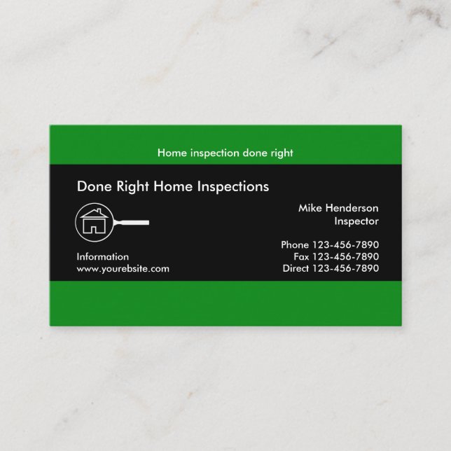 Home Inspectuion Service Business Card (Front)