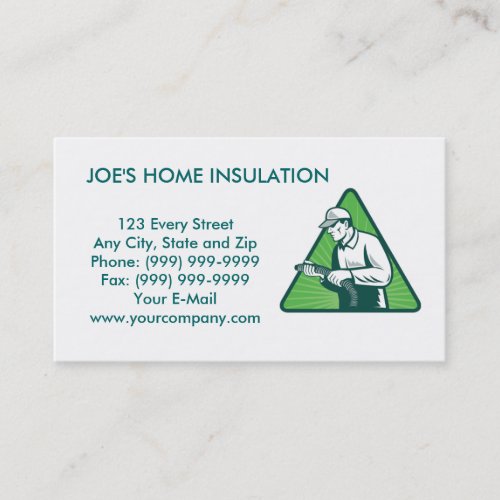 home insulation technician business card