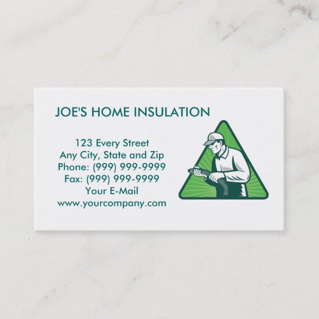 home insulation technician business card (Front)