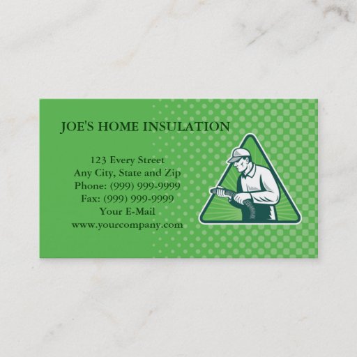 Customizable home insulation technician business card