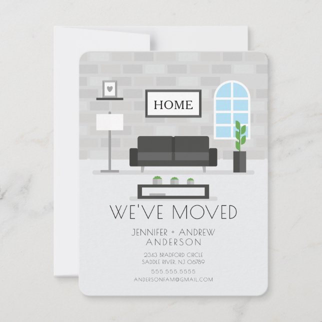 Home Interior | Modern Moving Announcement (Front)