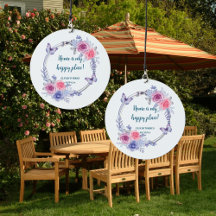 Home is a Happy Place Cute Blue Floral