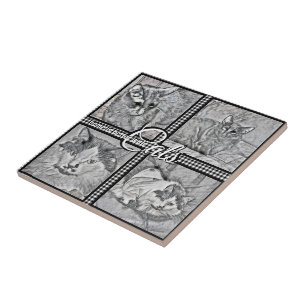 Home Is Better With Cats-Personalized-Square- Ceramic Tile